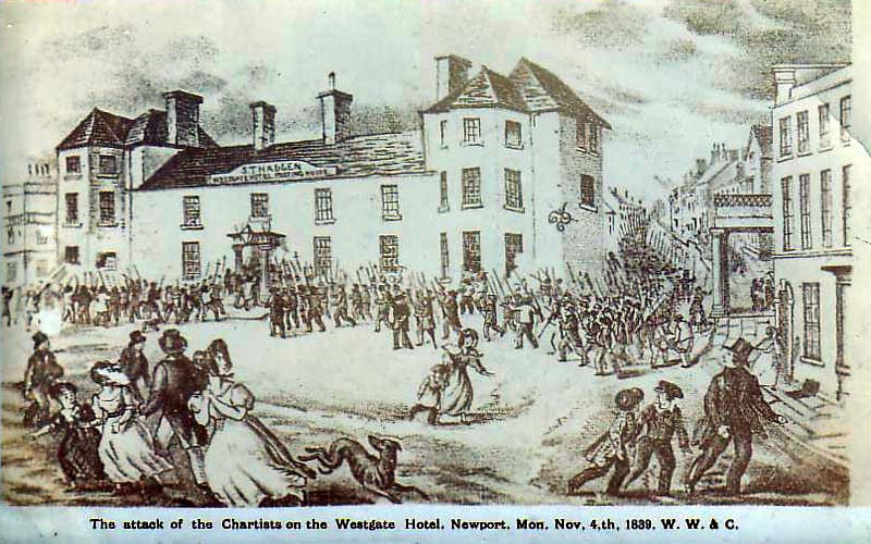 Chartists attacking Westgate Hotel