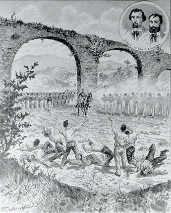 print depicting execution of Bandiera brothers