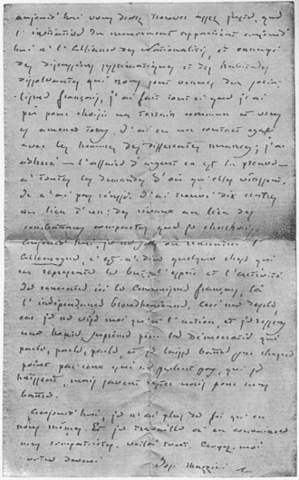 Mazzini letter
