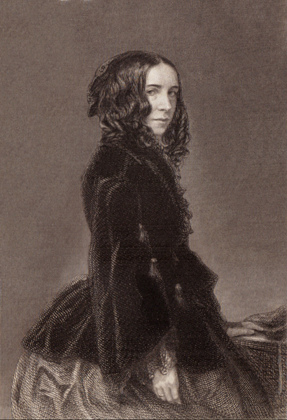 Engraving of Elizabeth Barett Browning from _Poetical Works_ Vol. 1
