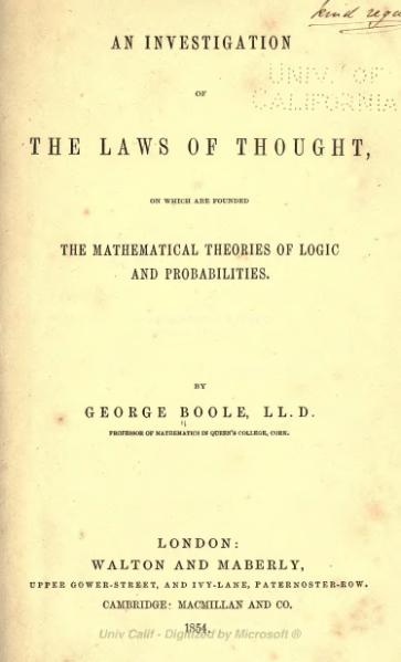 Cover image of Boole's Laws of Thought