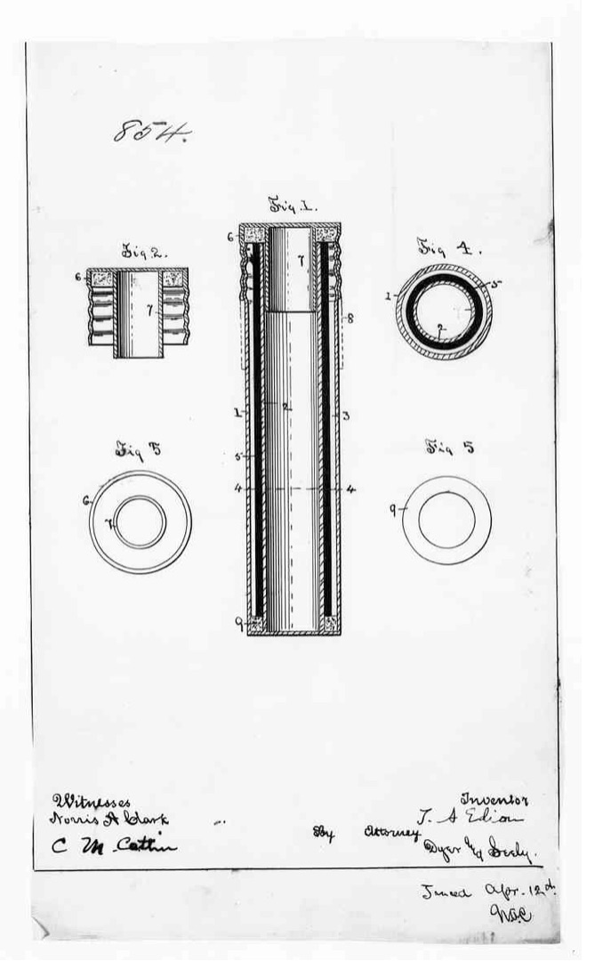 Figure 4. Illustration from “Patent Application, Thomas Alva Edison, April 17th, 1890.” _Edison Papers Digital Edition_. Web. 7 Nov. 2019.