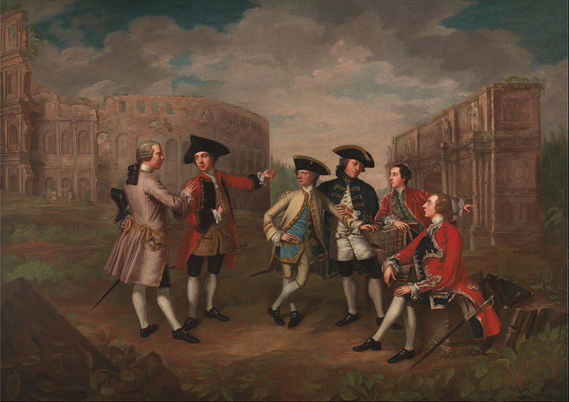 Painting by Katharine Read. British Gentlemen in Rome. 1750. 
